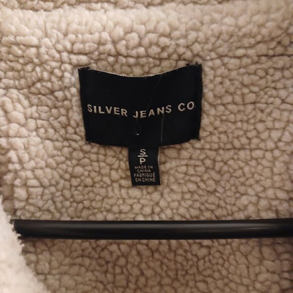 Silver Jeans Co. Black Jean Jacket with Sherpa Lining - Women's S/P - Picture 6 of 8